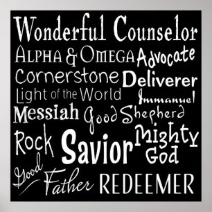 Namn från Bibeln i Svarta och vita Poster