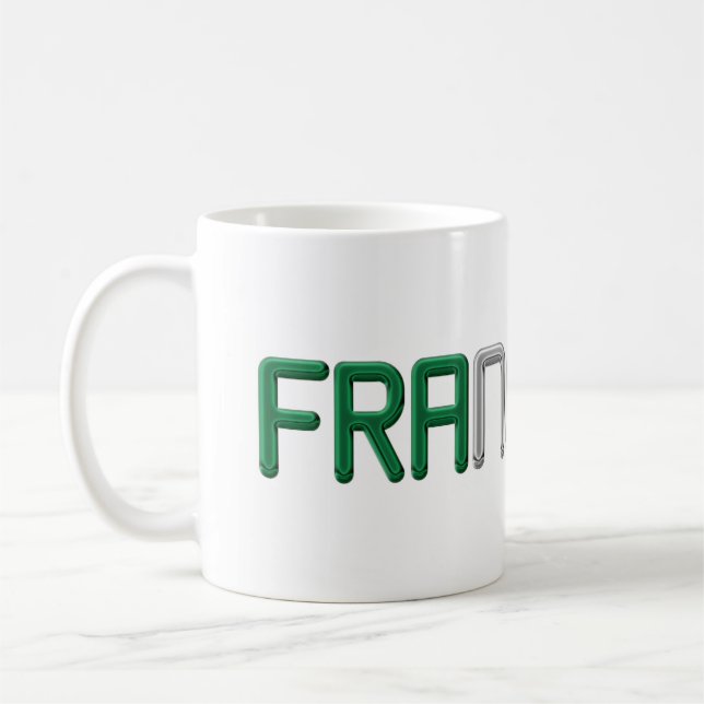 Namn Francesco Italienska Flagga Färg Typografi Kaffemugg (Vänster)