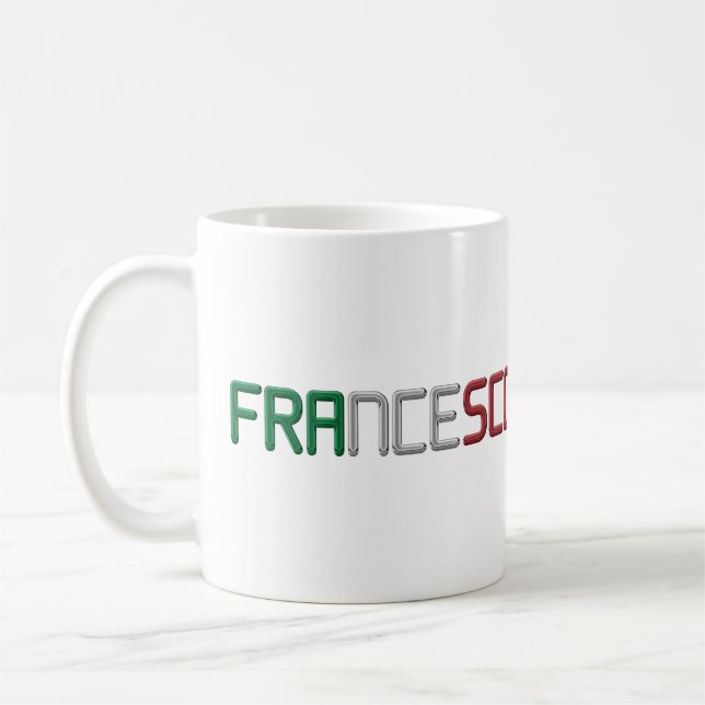Namn Francesco Italienska Flagga Färg Typografi Kaffemugg (Vänster)