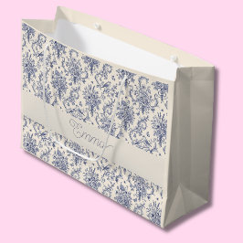 Namn Fransk Landsbygd Toile de Jouy Blått Mönster