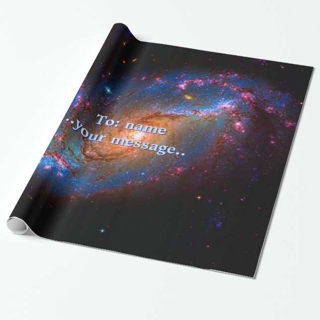 Namn gallerförsedd spiral galax NGC 1672 Presentpapper (Utrullad)