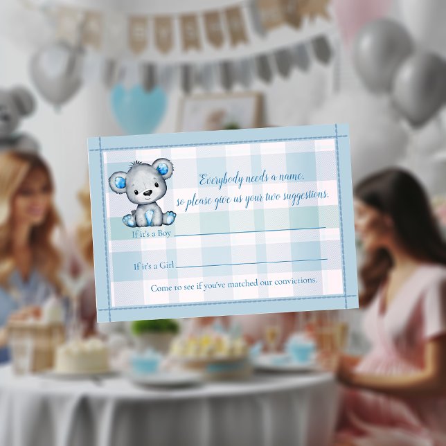 Namn Game Cute Bear Boy Shower Game Tilläggskort (Skapare uppladdad)