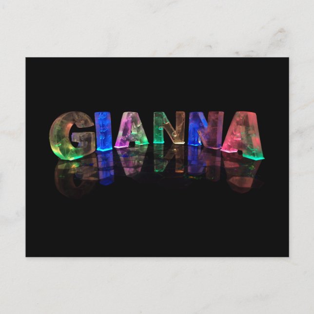 Namn Gianna i 3D Ljus (fotografi) Vykort (Framsida)