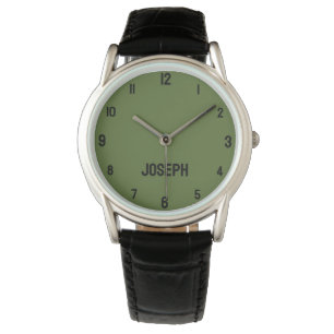 Namn Girl Boy Women Manar Oliv grönt modern Armbandsur