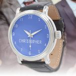 Namn Girl Boy Women Manar | Royal Blue Elegant Armbandsur<br><div class="desc">Personlig Namn Girl Boy Women Manar | Royal Blue Elegant Modern Watch | Klassisk | ELEGANT | TRENDIG | SNYGGT | Gift. Du kan välja att lägga till ditt namn, namn på en älskad person eller ett speciellt meddelande. Oavsett om det är en hjärtlig gåva till någon som är kär...</div>