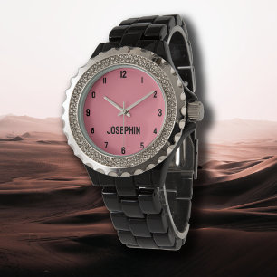 Namn Girl Boy Women Manar Salmon Rosa Modern Armbandsur