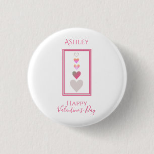 Namn Glad Alla hjärtans dag, Cute Hearts Knapp