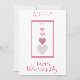 Namn Glad Alla hjärtans dag Modern Hearts Cute Julkort