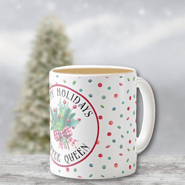 Namn Glad helg Grönt Ferns Candy Mönster 11oz Kaffemugg (Skapare uppladdad)