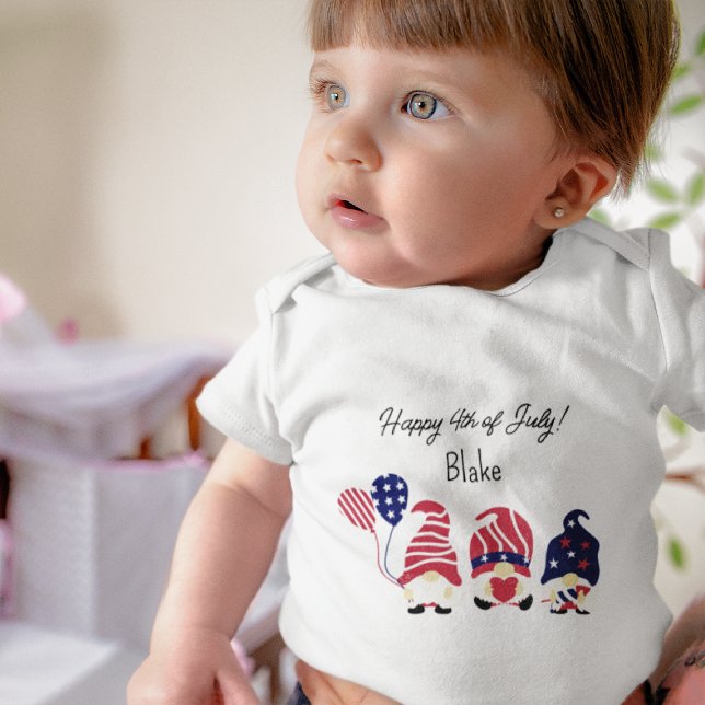 Namn, Gnomes, 4:e juli nyfödd till 24:e mysen Jers T Shirt (Skapare uppladdad)