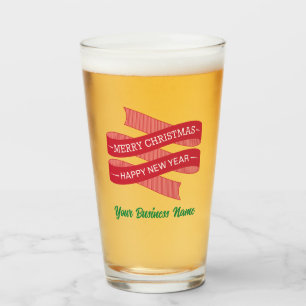 Namn, God jul, Gott nytt år 16 oz Pint Glaskopp