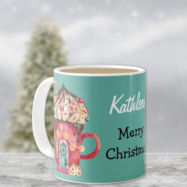 Namn, God jul Magic Candy House 11oz Kaffemugg (Skapare uppladdad)