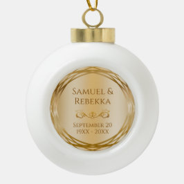 Namn Golden 50:e Bröllop-årsdagen för par Julgranskula Keramik