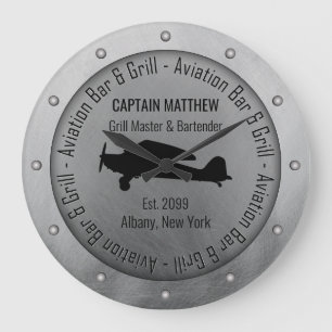 Namn Grill Master Bartender Aviation Pub & Grill Stor Klocka