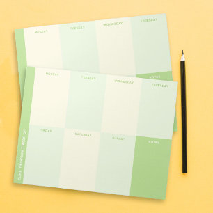 Namn Grönt School Weekly Planner Anteckningsblock