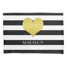 Namn Guld Heart Black White Rand Mönster