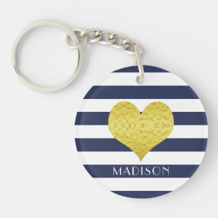 Namn Guld Heart Blue White Rand Mönster