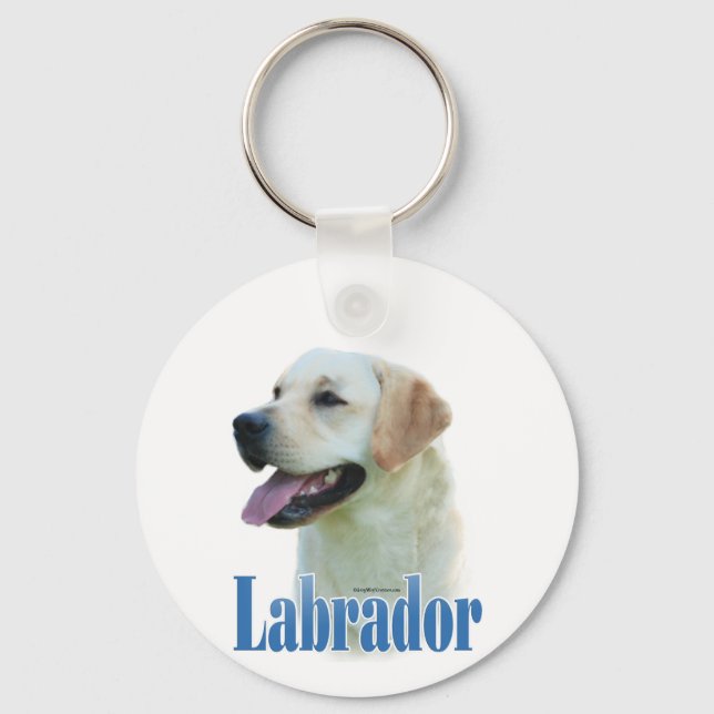 Namn Gult Labrador Retriever Nyckelring (Framsida)