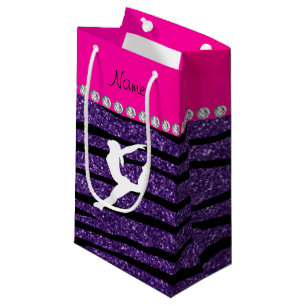 Namn gymnast lila glitter zebra ränder