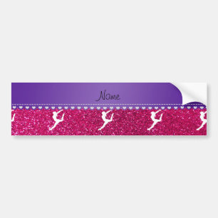 Namn gymnast neon inte rosa glitter bildekal