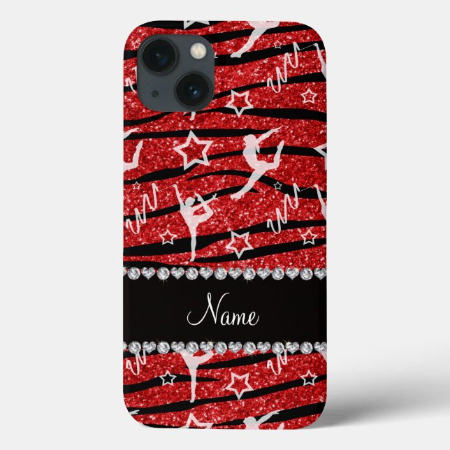 Namn-gymnastik glitter zebra ränder (Baksida)