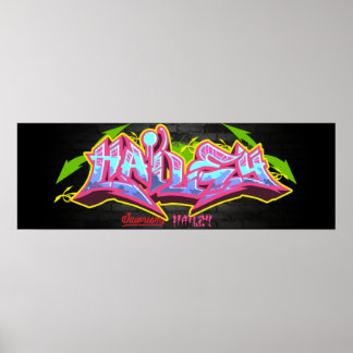 Namn Hailey i graffiti Poster