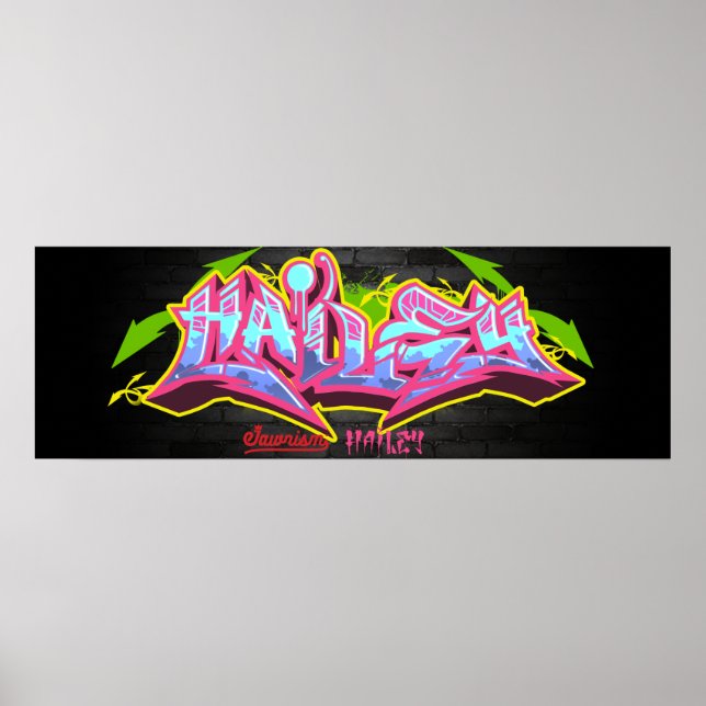 Namn Hailey i graffiti Poster (Framsidan)