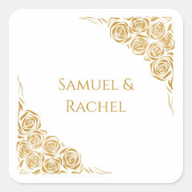 Namn Hand plockade Golden Ro Bröllop