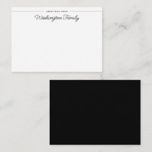 Namn Hand, skript med minimalistisk skrift, svart, Anteckningskort