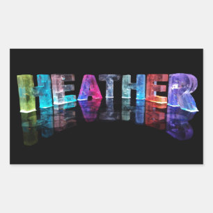 Namn Heather i 3D Ljus (foto) Rektangulärt Klistermärke