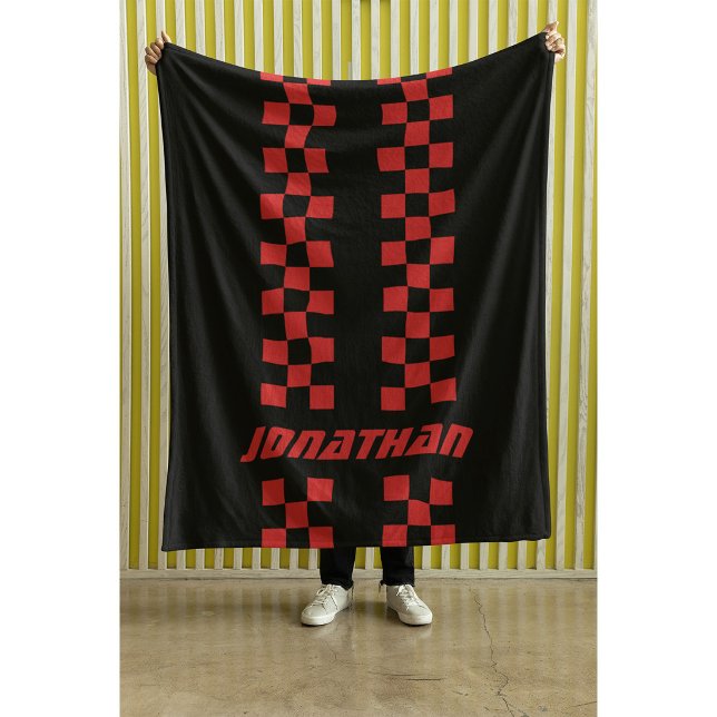 Namn Helt Anpassade Färger Dubbla Rutiga Ränder Fleecefilt (Skapare uppladdad)