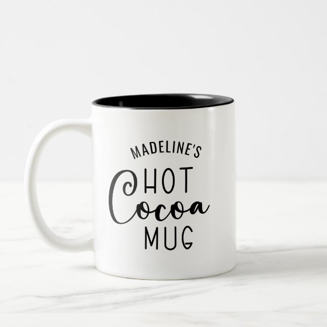 Namn Hett Cocoa Script Two-Tone Coffee Mugg (Vänster)