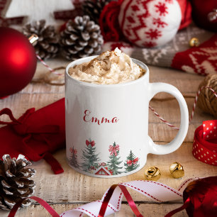 Namn Ho Ho Ho Red Bow Julgran Gift Mugg