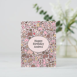 Namn humor neutralt bröstmönster vykort