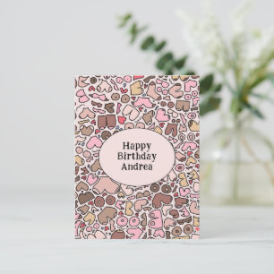 Namn humor neutralt mönster vykort