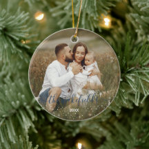 Namn i Blå skript-blommor Startar Julfoto