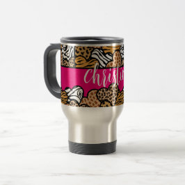 Namn i Girly Rosa Playful Animal Print Hearts Resemugg
