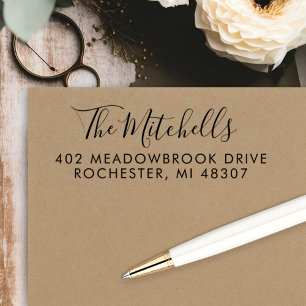 Namn i Hand Lettered Script-Returadress Självfärgande Stämpel