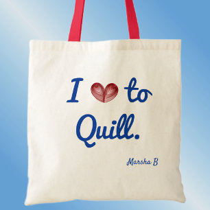 Namn, I (hjärta) till Quill, Budgetbomull Tote Tygkasse