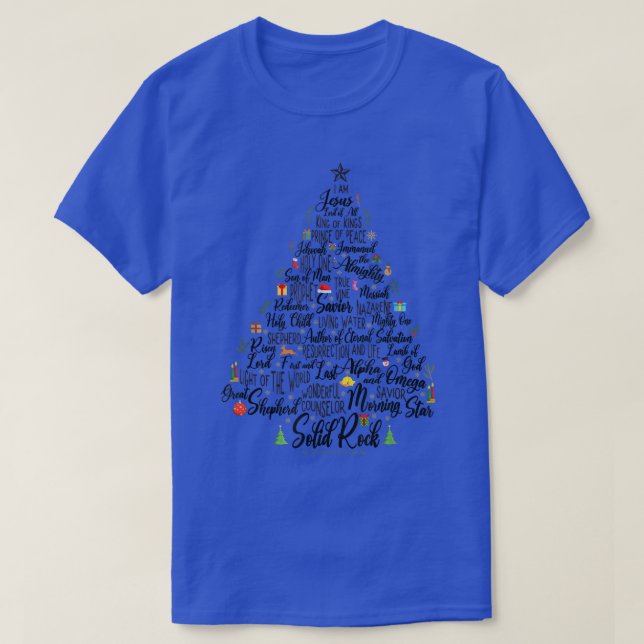 Namn i Jesus Julgran pajama-familjen T Shirt (Design framsida)