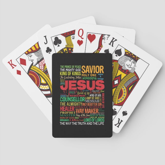 Namn i jesus kung savior rådgivare casinokort (Baksidan)