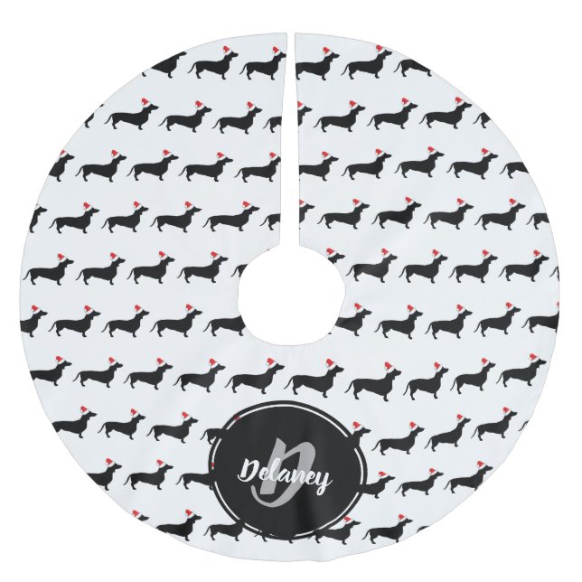 Namn i jultomten och jultomten julgransmatta borstad polyester (Framsidan)