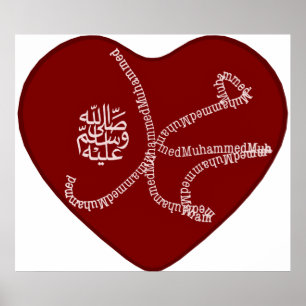 Namn i Mohammad (saaw) består av latinskt brev. Poster