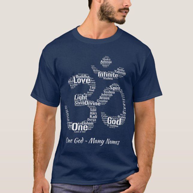 Namn i Om Symbol Yoga Inspired Aum T Shirt (Framsida)
