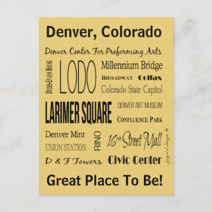 Namn i Ställe i centrala Denver, CO Vykort