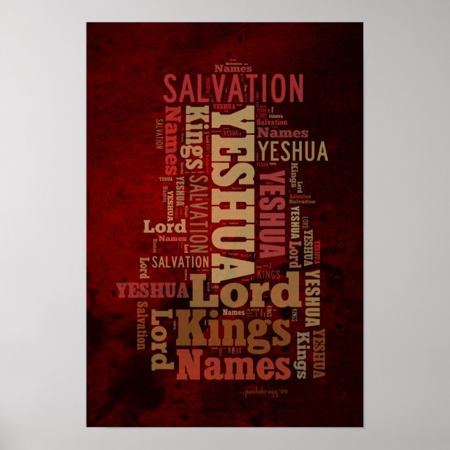 Namn i Yeshua/Jesus Collage Poster (Framsidan)