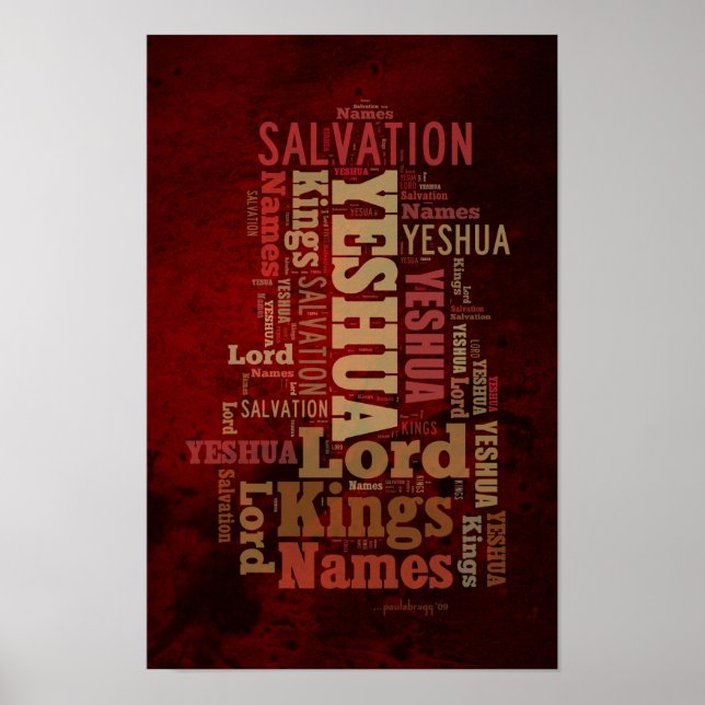 Namn i Yeshua/Jesus Collage Poster (Framsidan)