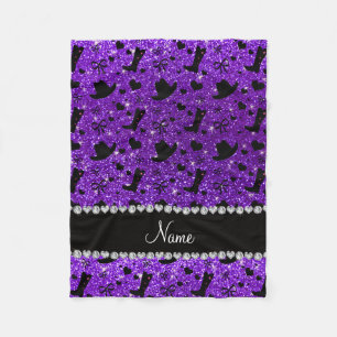 Namn indigo lila glitter cowboyhattar i fleecefilt