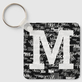 Namn & initial BLACK Nyckelring