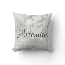 Namn Initial Grått Marble Spark Geometry White